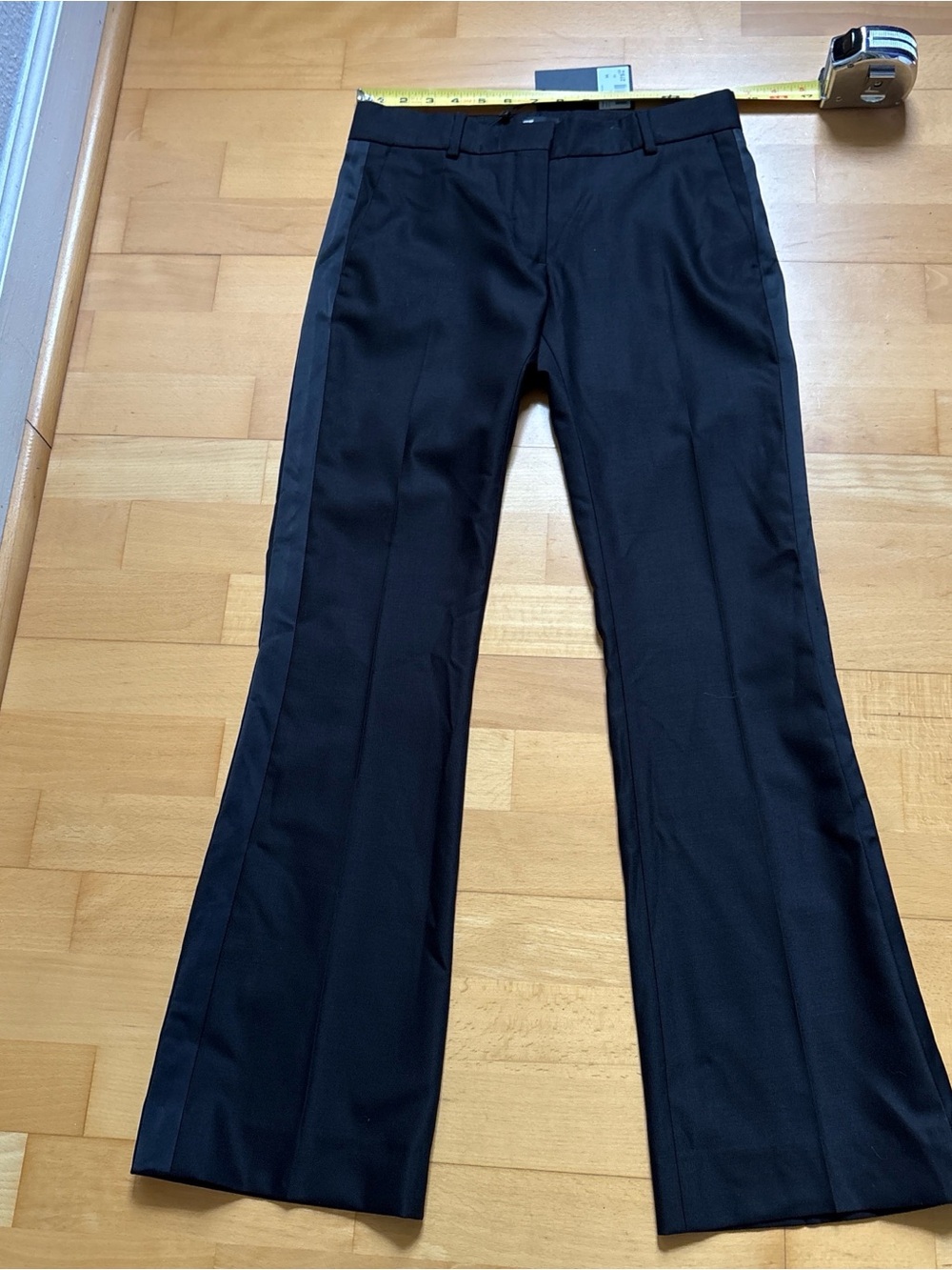 The Kooples black dress pants tuxedo stripe NWT Size US 2 French 34